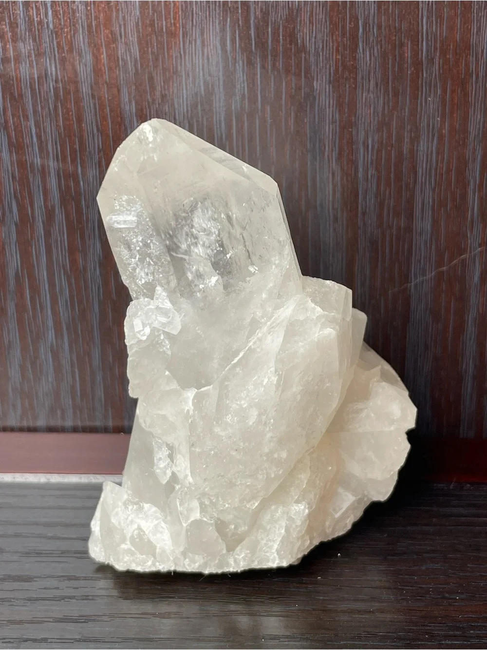 Clear Quartz Crystal Cluster — White Decorative Accent